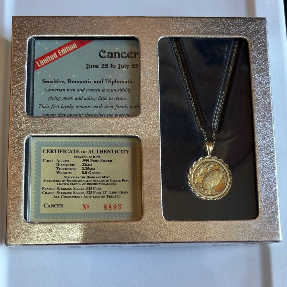 Cancer Zodiac Pendant Necklace